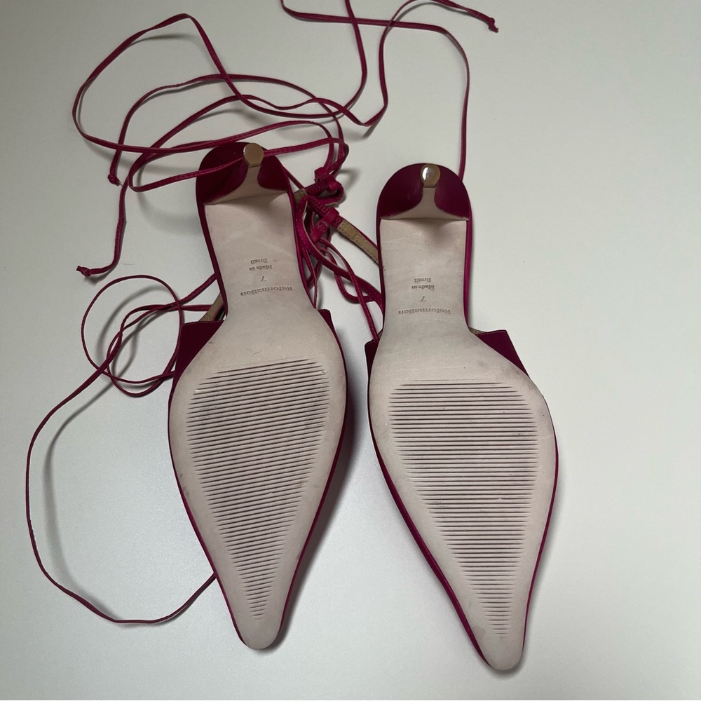 Reformation Carmella Strappy Slingback Heels in‎ Pink Size 7 - Picture 4 of 5
